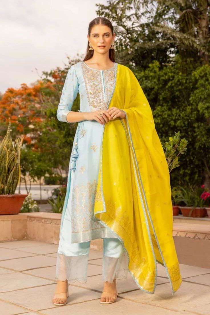 Embroidered Jaipuri Gota Patti Suit Design