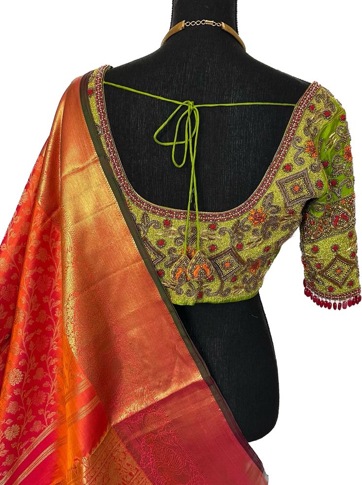 Embroidered Patola Saree Blouse Design