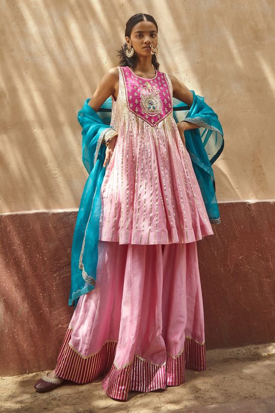 Flared Gota Patti Suit Design