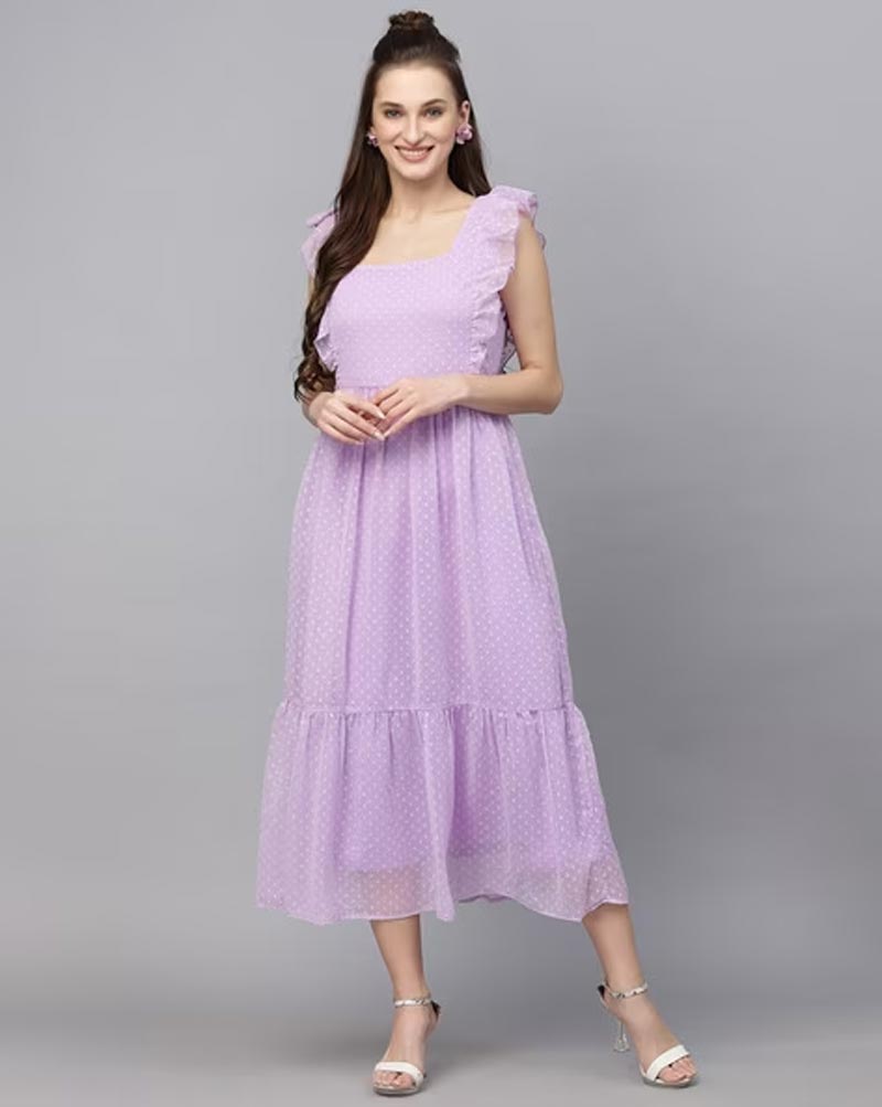 Flared polka dot dress