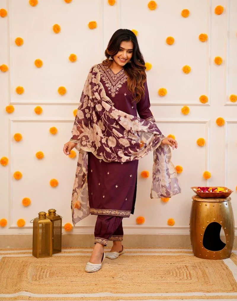 Floral Print Afghani Salwar Suit
