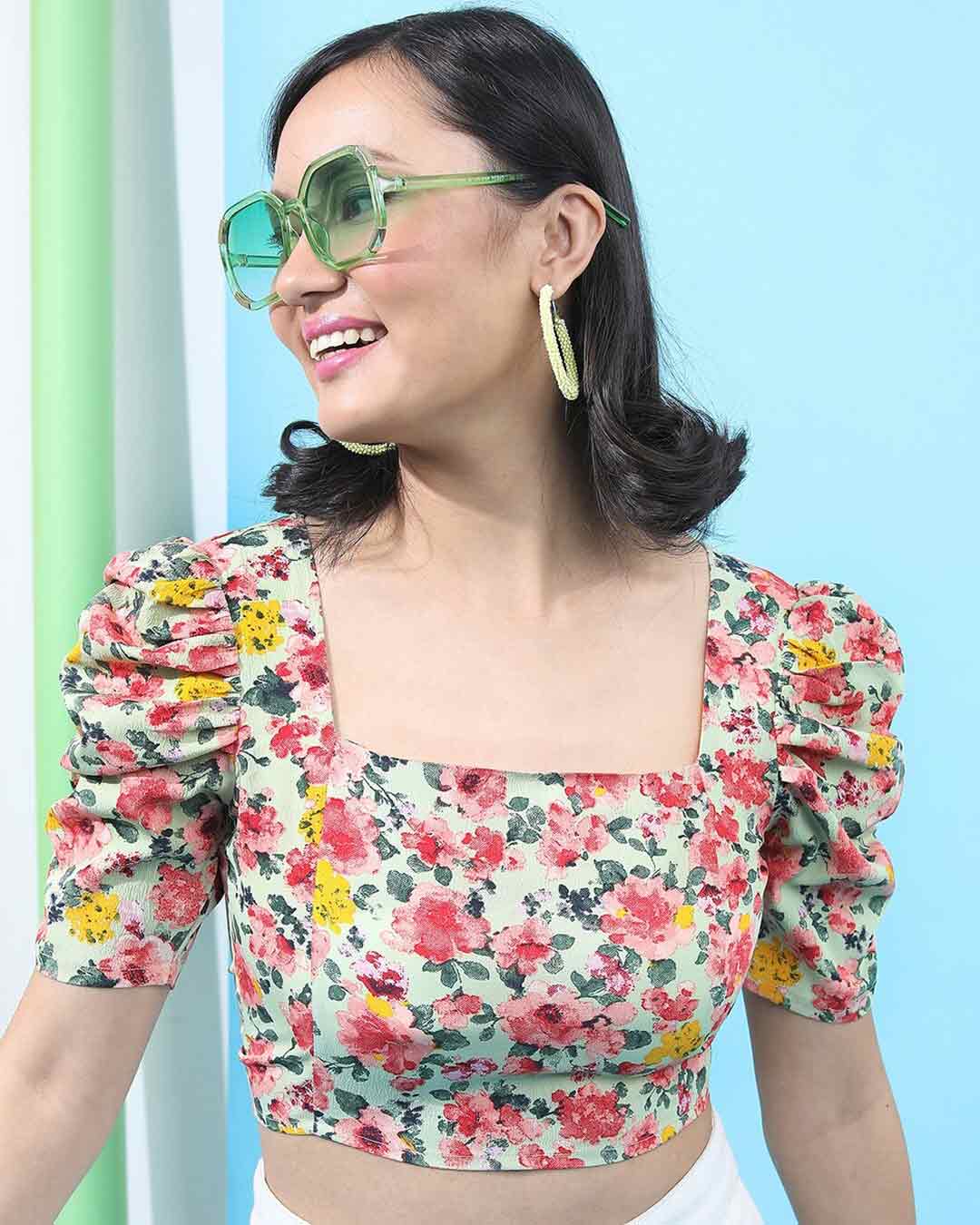 Floral print crop top