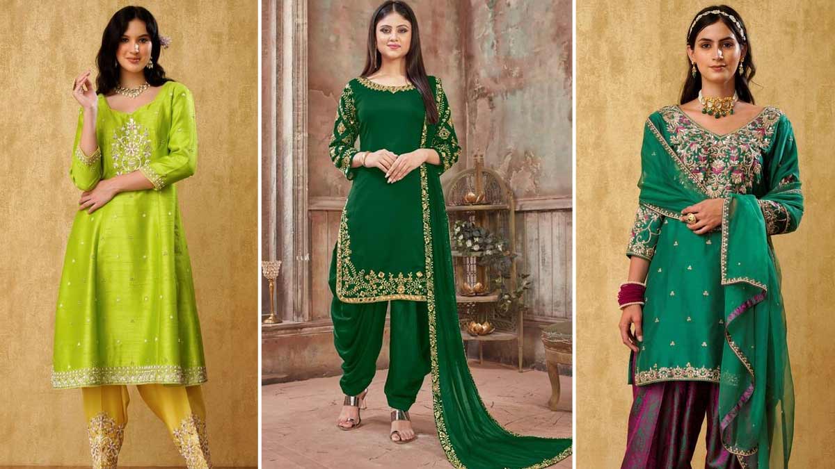 5 Beautiful Green Punjabi Salwar Kameez Designs For Hariyali Teej HerZindagi