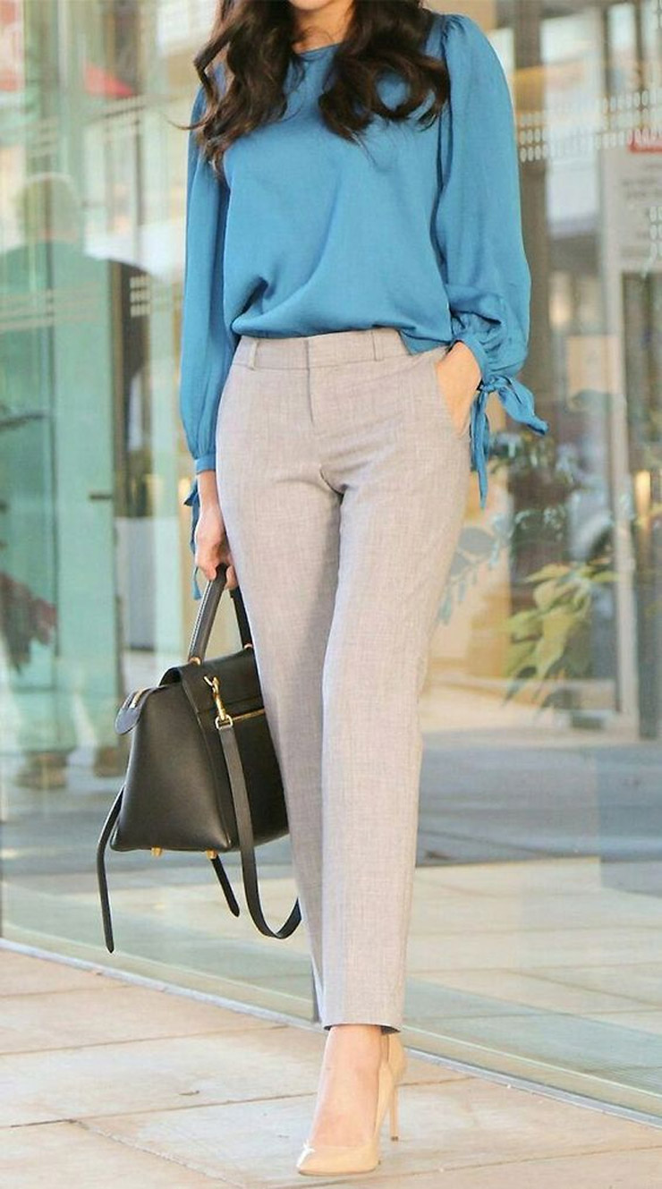 High Waisted Pants With Simple Top