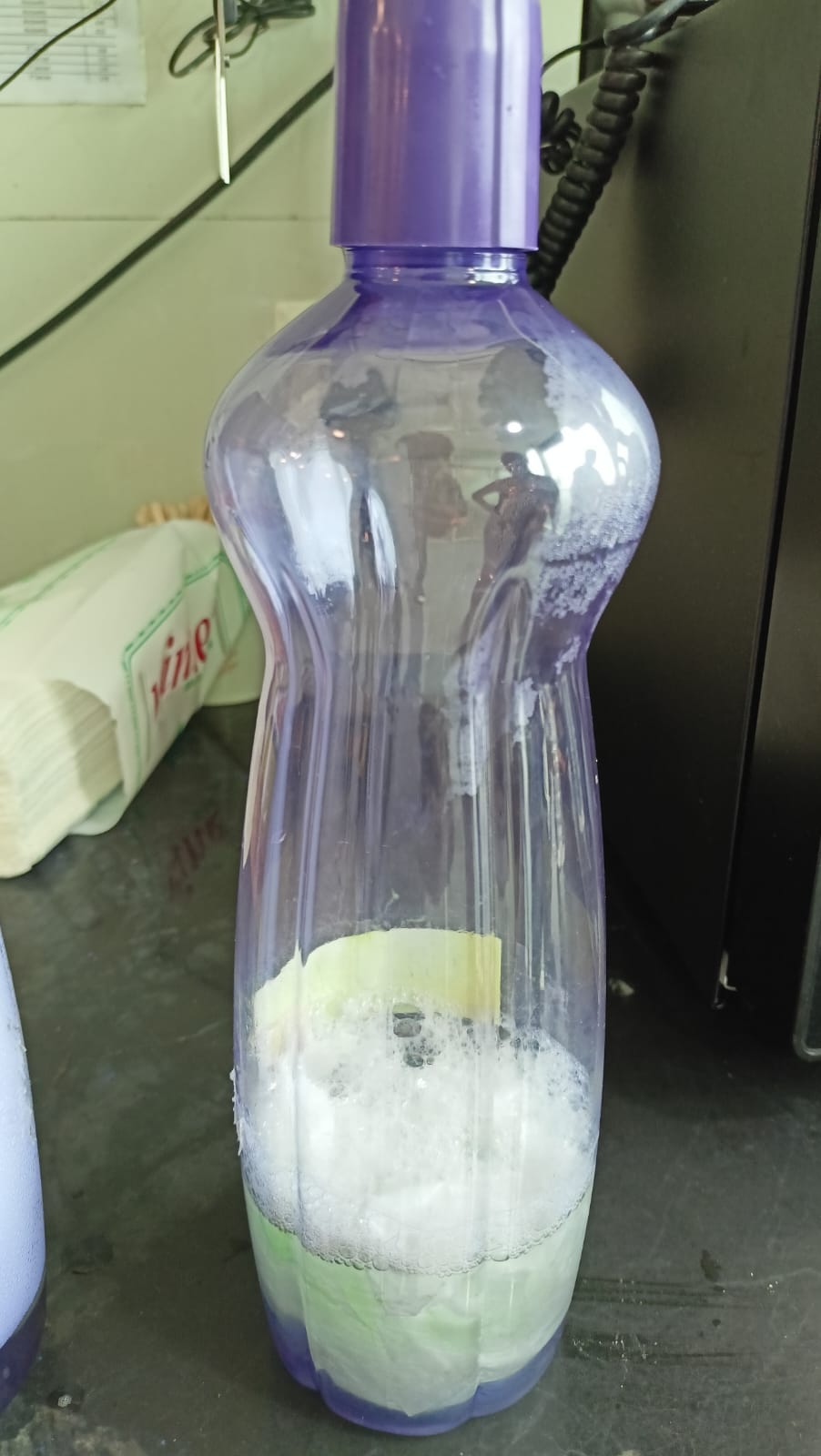 How to clean plastic bottle at office