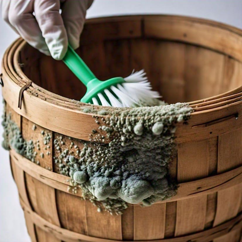 How to remove mold from wooden baskets