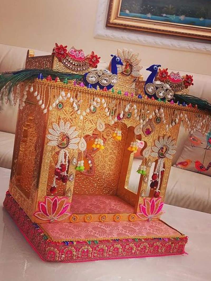 Cardboard Krishna Jhula Decoration Ideas