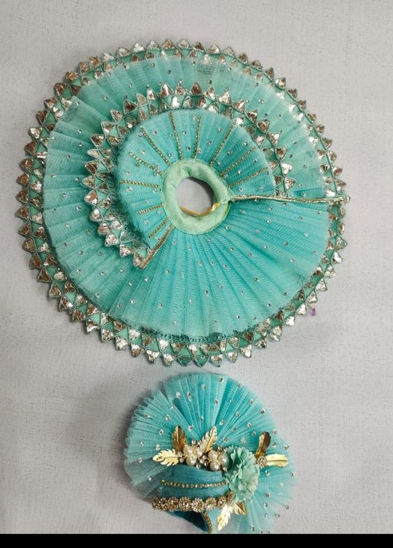 Layered Blue Laddu Gopal Poshak Design