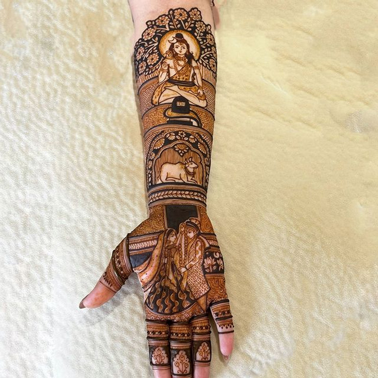 Lord Shiva Full Hand Mehndi Design