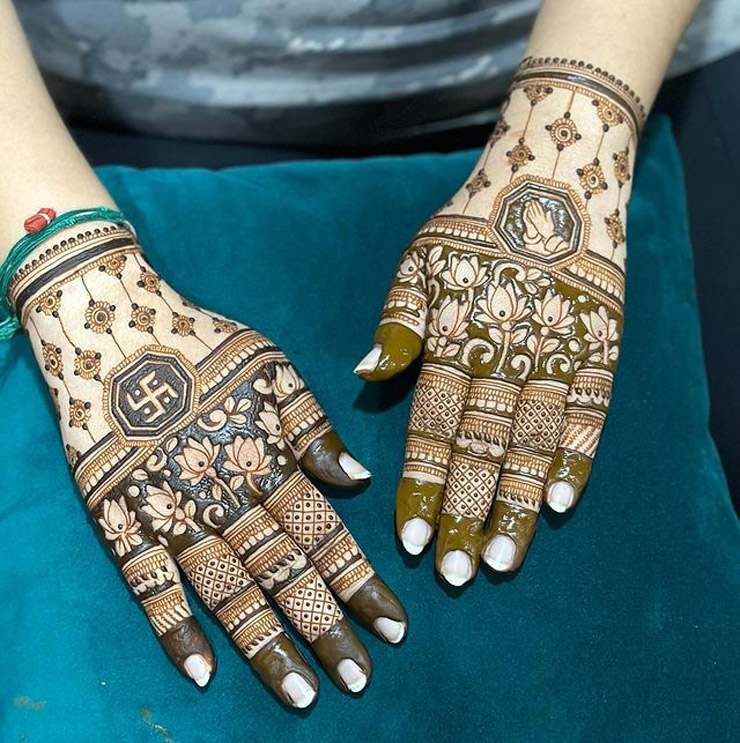 Lotus Hand Mehndi Design