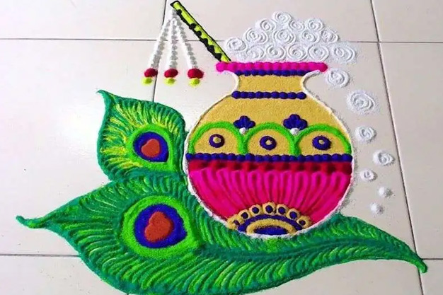 Matki Rangoli Design