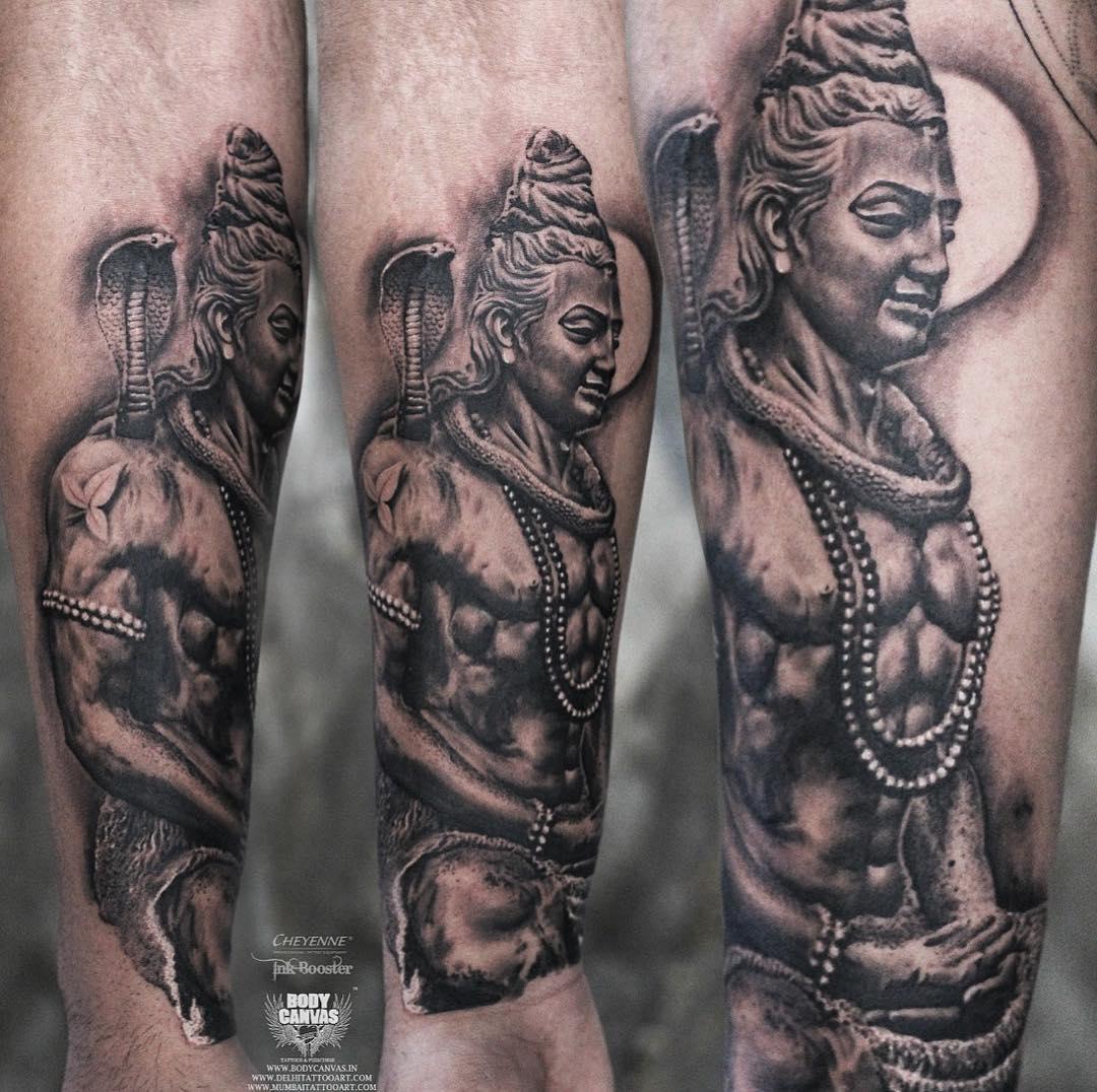 Meditative Pose Of Shiva Tattoo Design