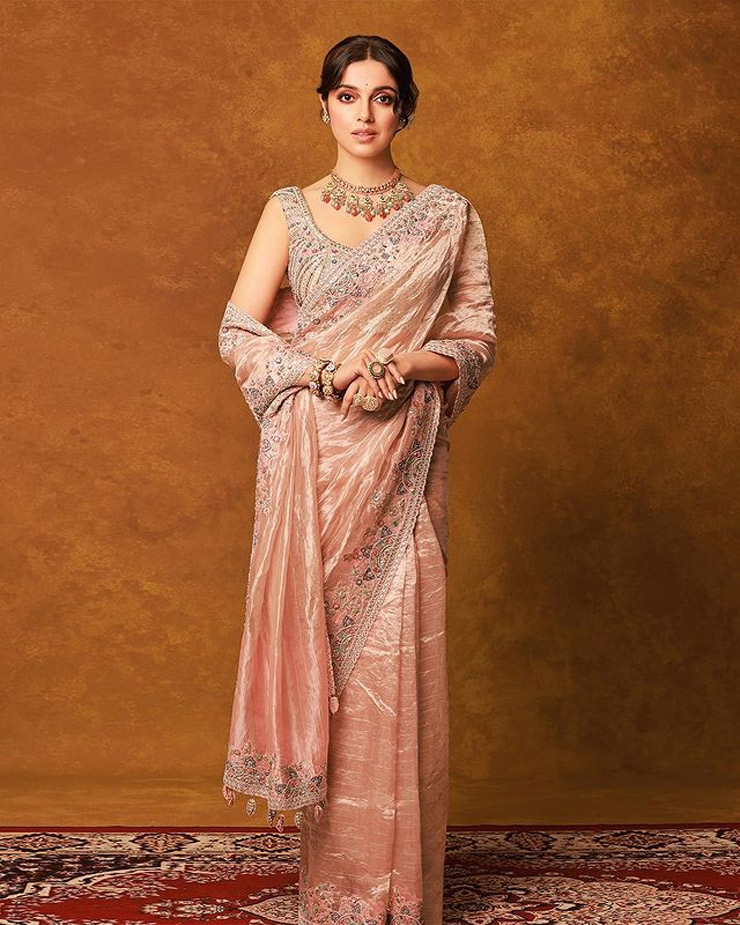 Organza saree style