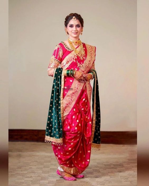 Pink Kashta Nauvari Saree Design