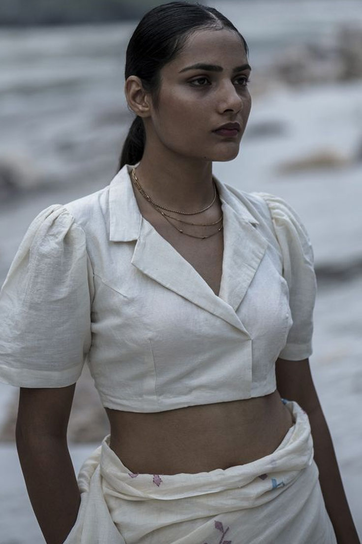 Plain Cotton Puff Blouse Design