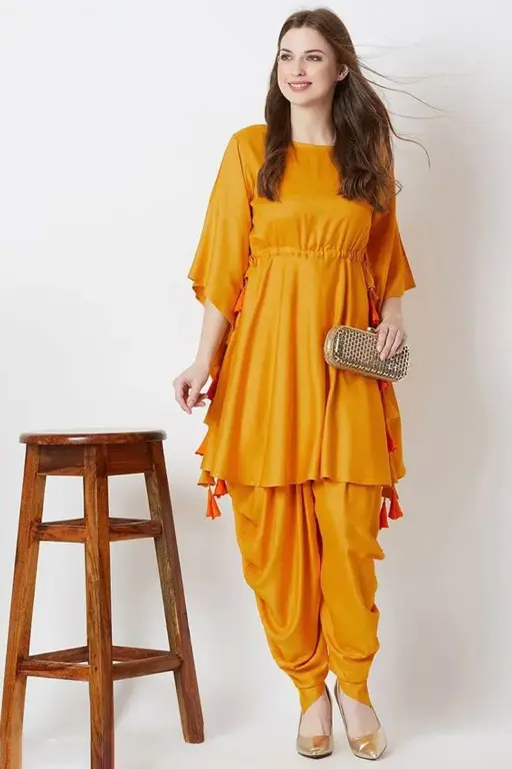Plain Dhoti Suit Sets For Women