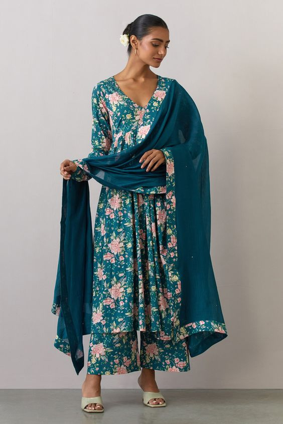 Printed Anarkali Suit Design