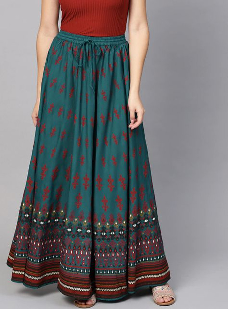 Printed Cotton Long Skirt Design