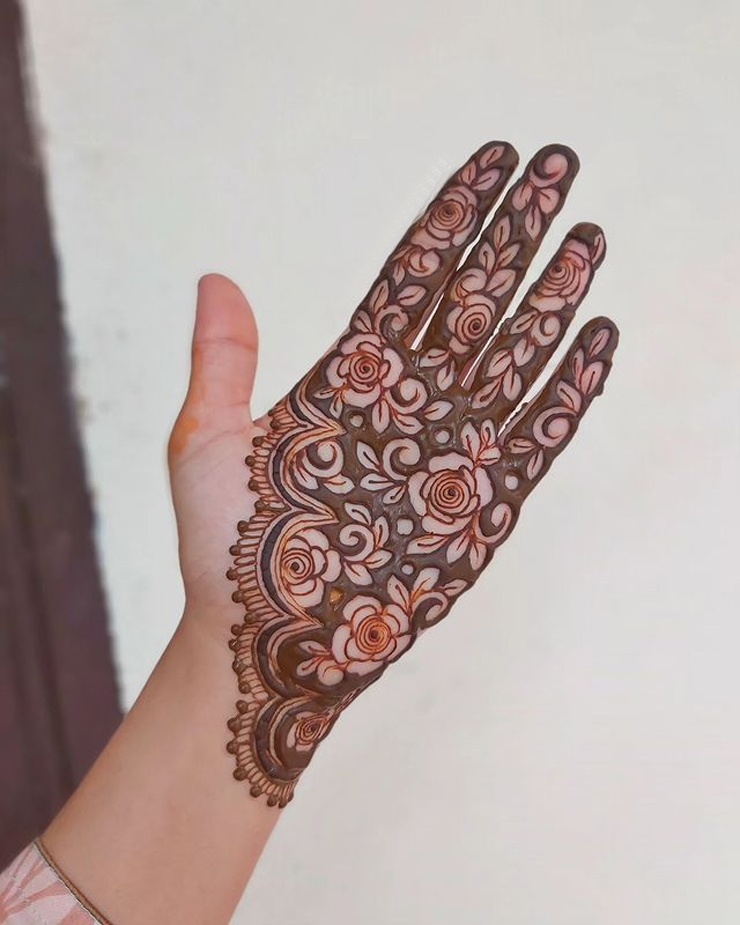 Rose Floral Mehndi Design