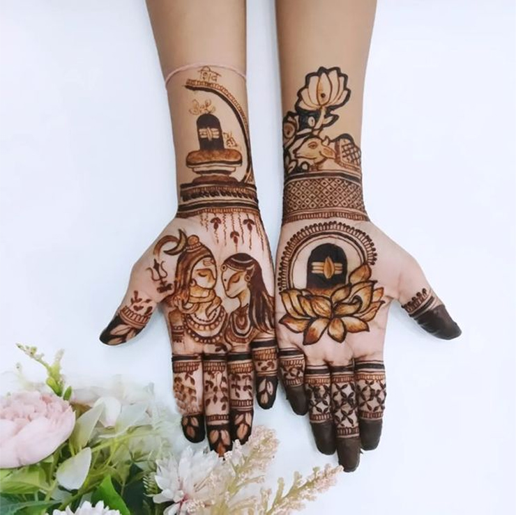 Shiv Parvati Mehndi Design