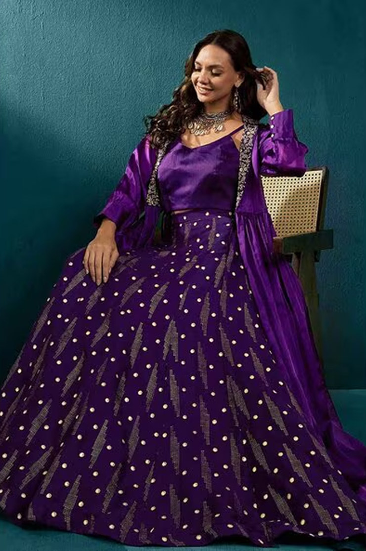 Shrug with Choli and Skirt