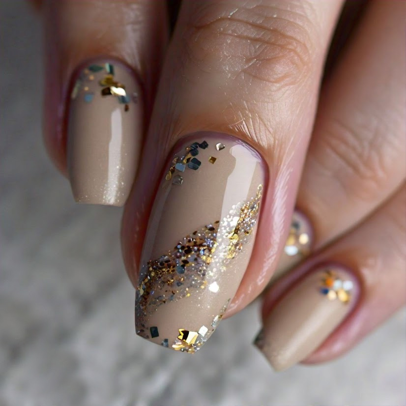Simple glitter nail art