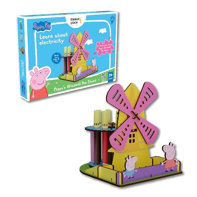 ThinkerPlace Peppa Pig - Soporte para bolígrafo con diseño de molino de viento