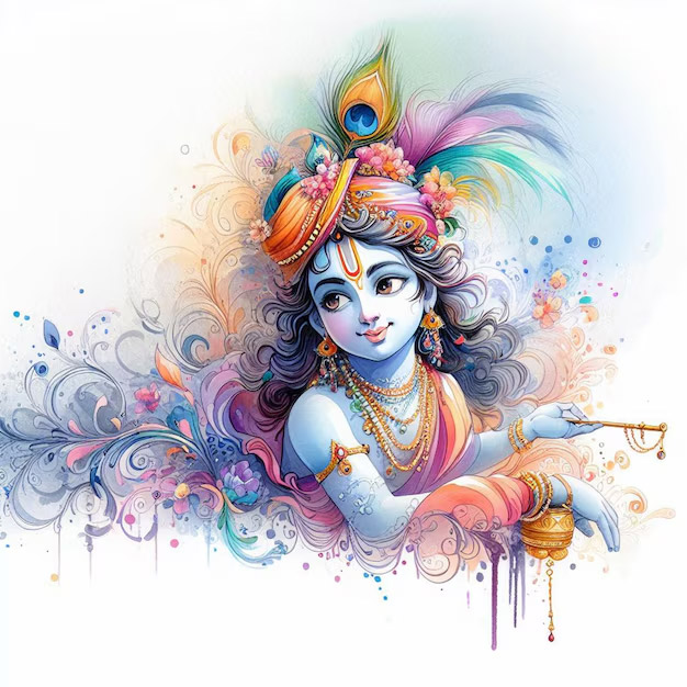 While Performing Krishna Abhisheka