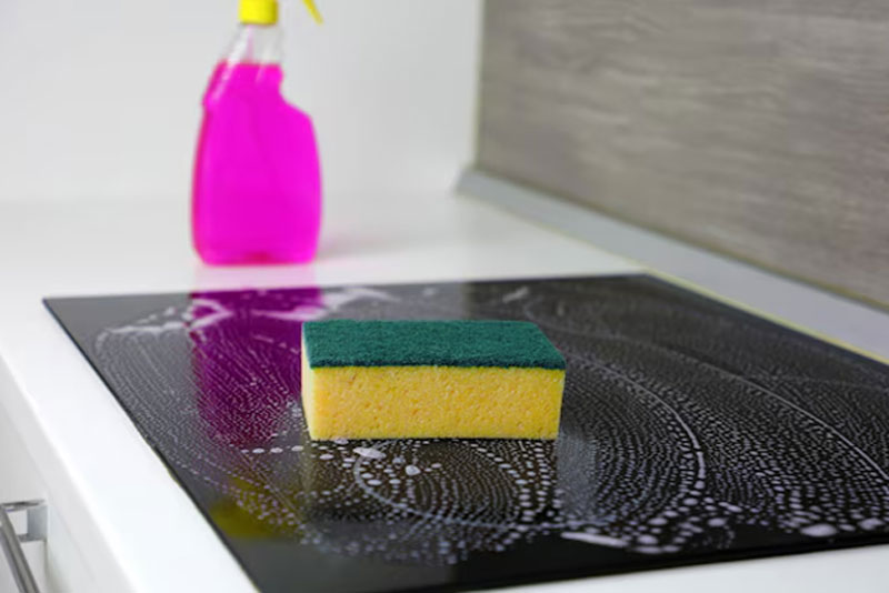 clean induction with gentle dish soap