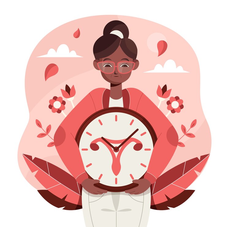 flat design menopause illustration  