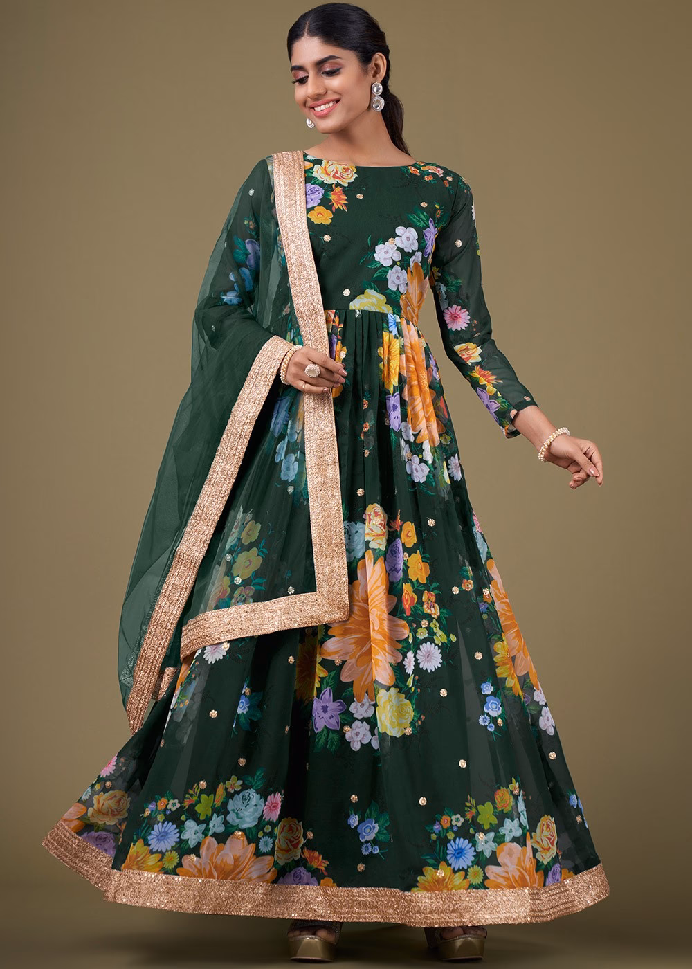 floral anarkali