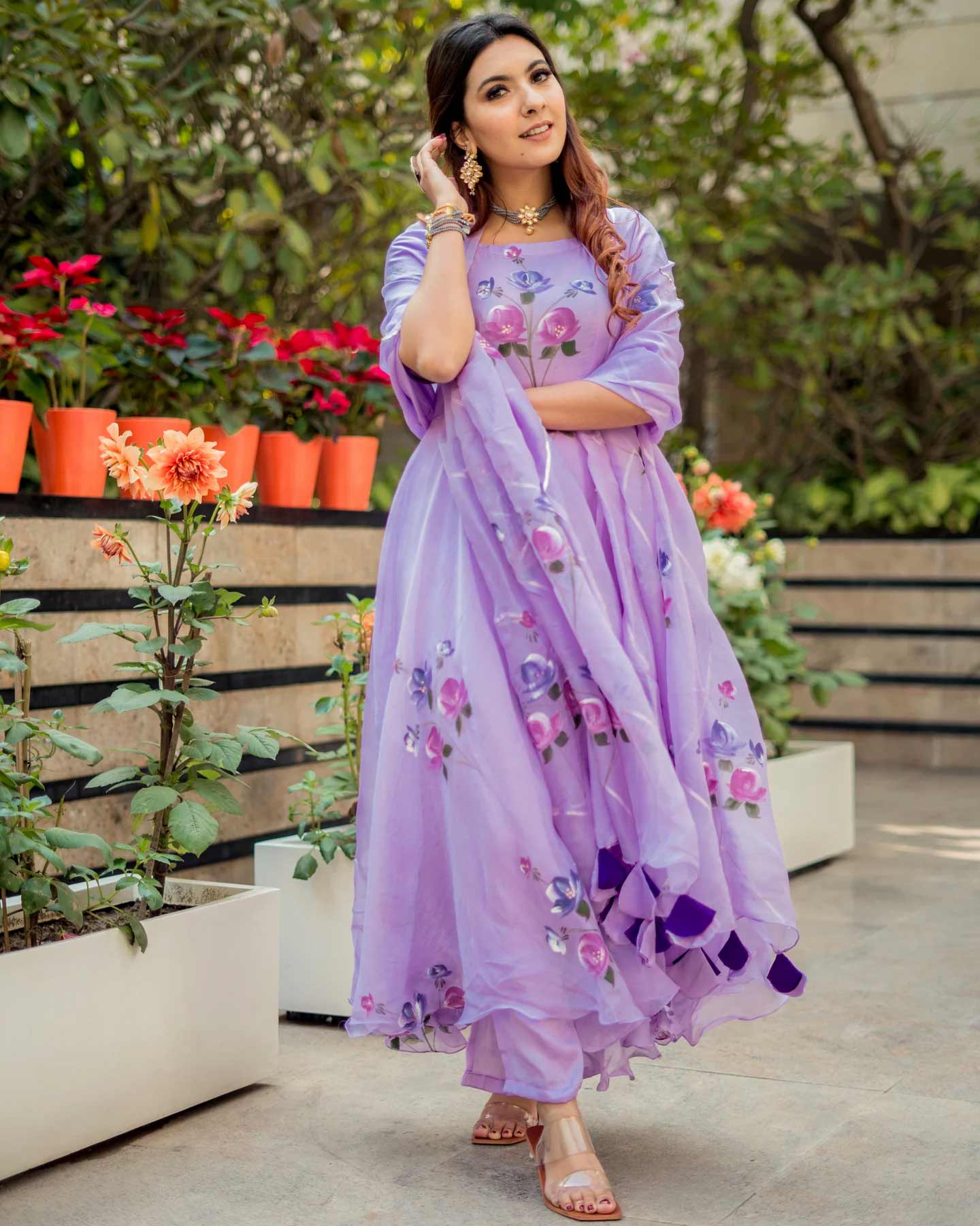 floral organza suits