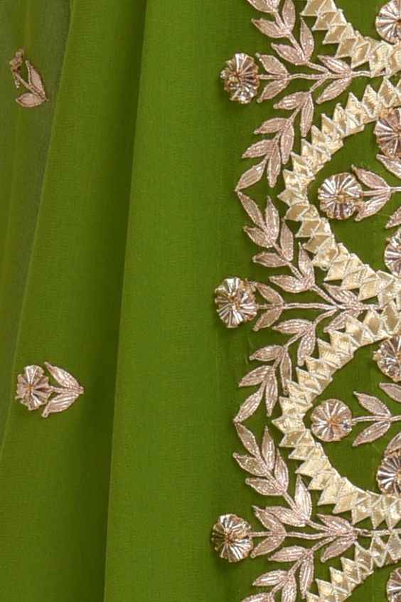 georgette green dupatta for teej