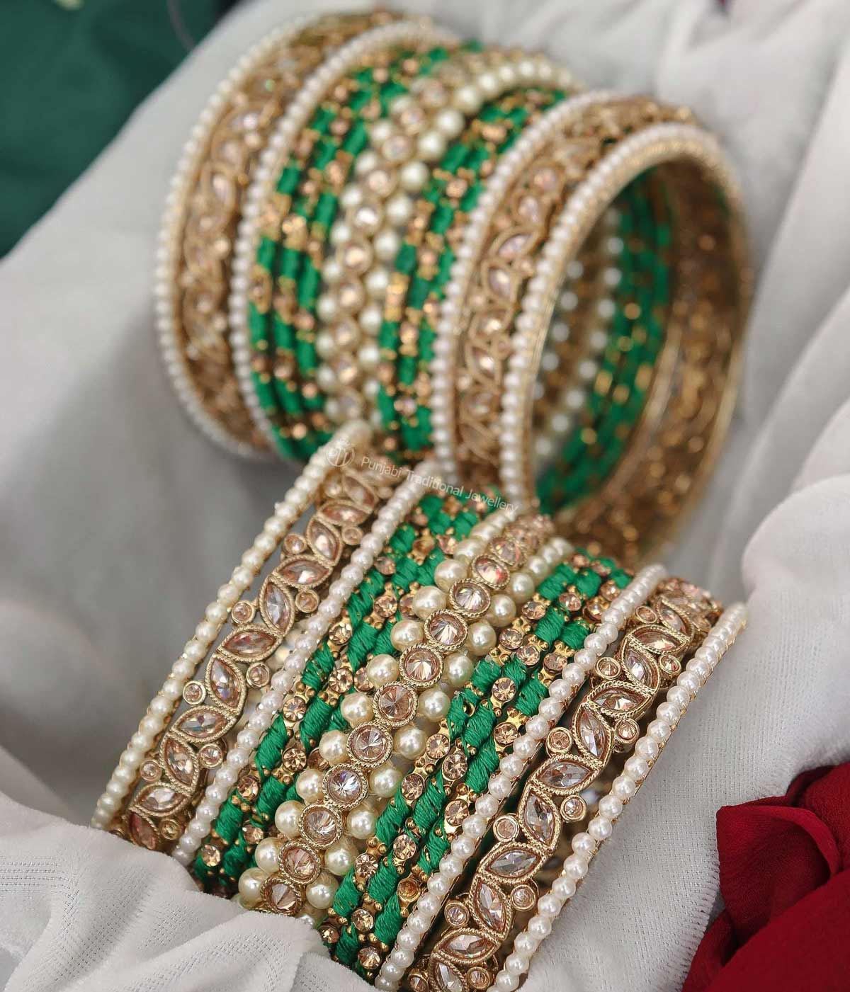 green fancy bangle designs