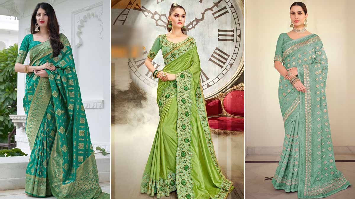 6 Beautiful Green Saree Designs For Hartalika Teej HerZindagi