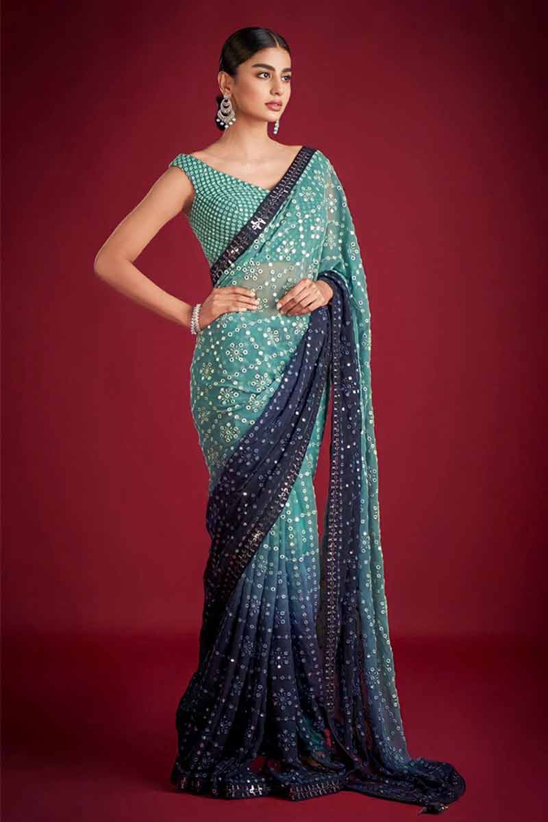 green saree style