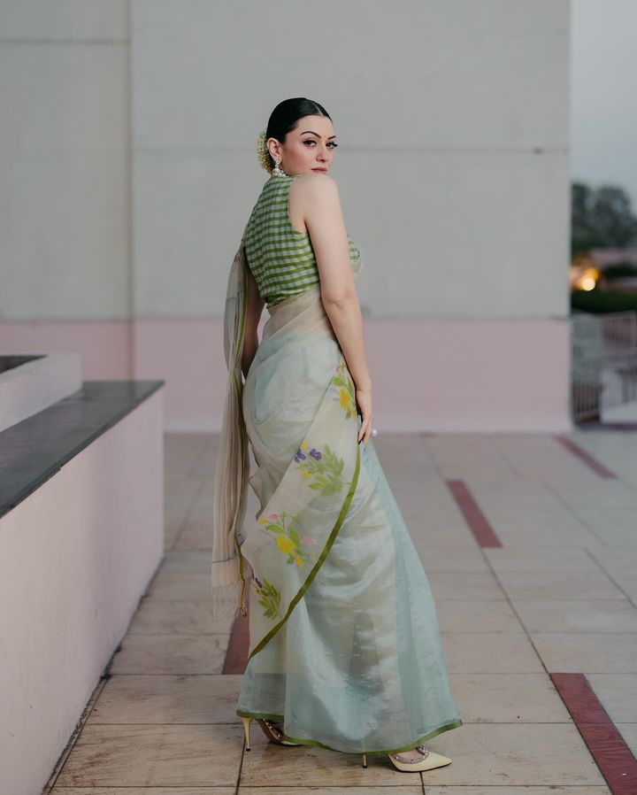 hansika motwani saree looks