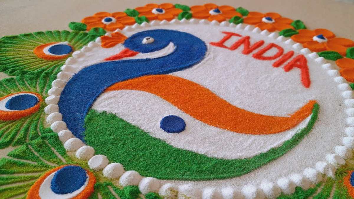 சுதந்திர தின கொண்டாட்டத்திற்கான மூவர்ண ரங்கோலி டிசைன்கள்!