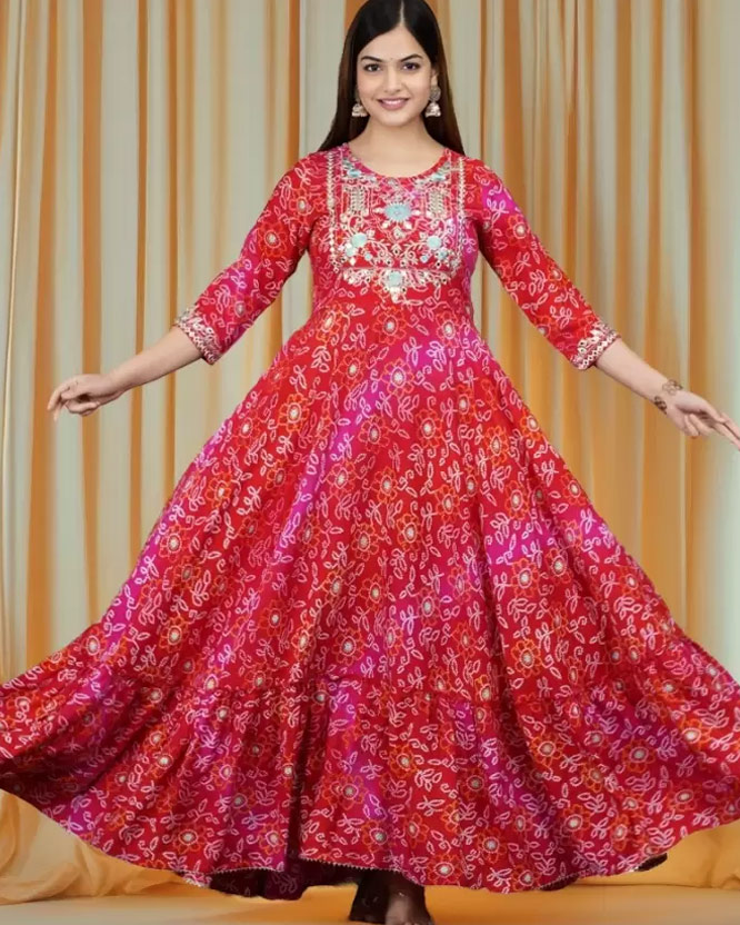 kalidar bandhani kurti ()