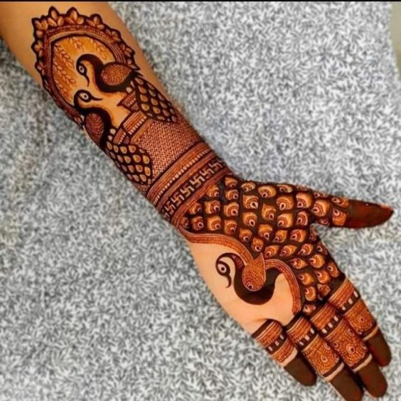 mor pankh mehndi design front hand
