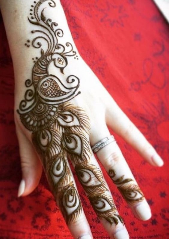 mor pankh mehndi design simple