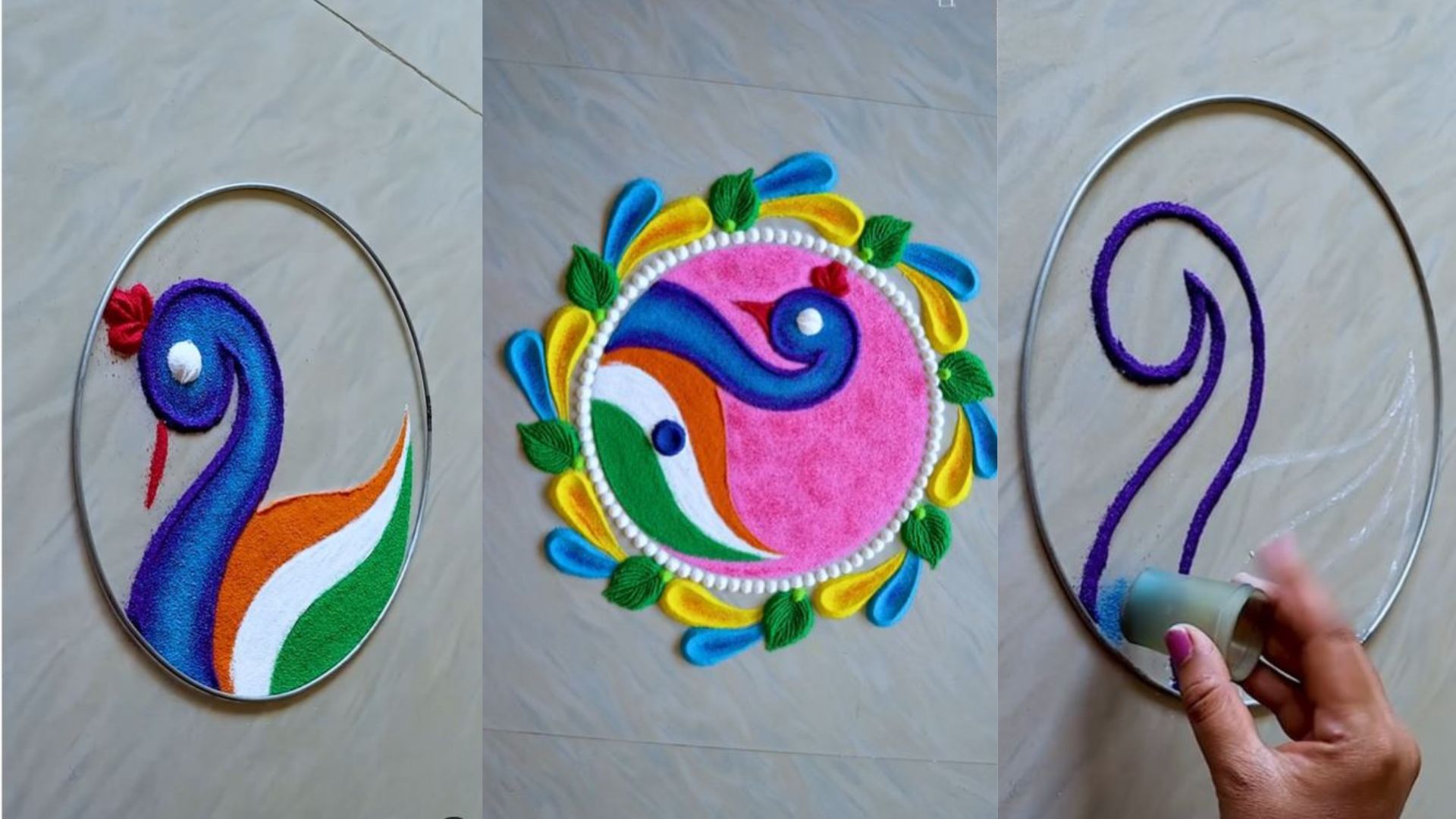 mor tiranga rangoli