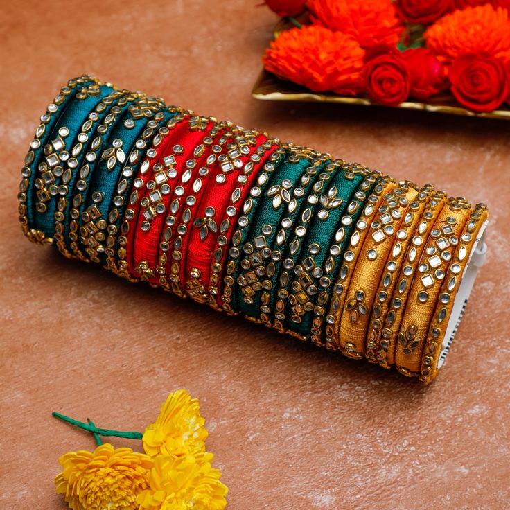 multicoloured kundan bangles designs