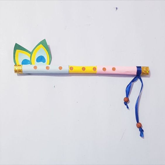 Paper Flute Decoration Ideas Janmashtami