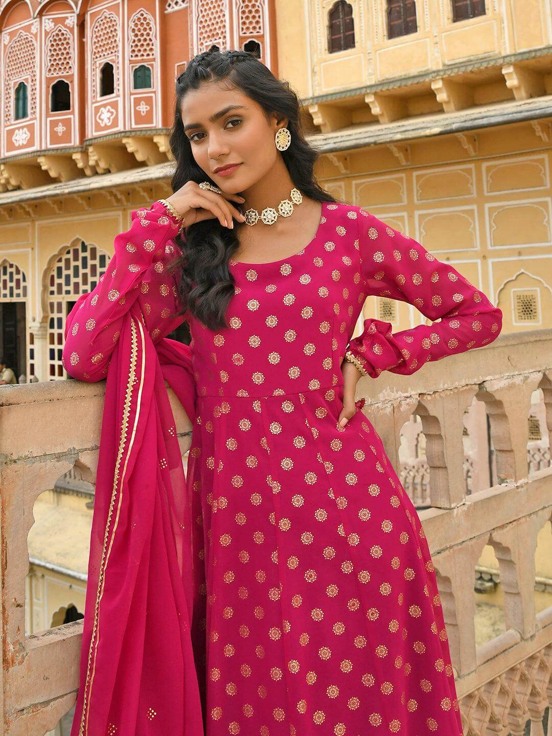 polka dot anarkali