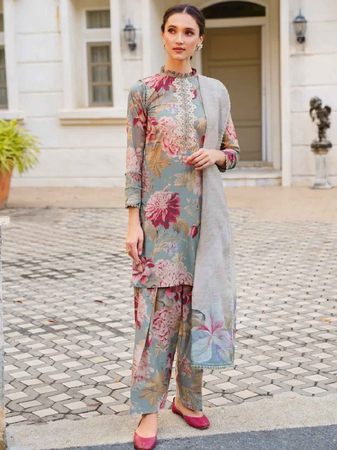printed three piece suit