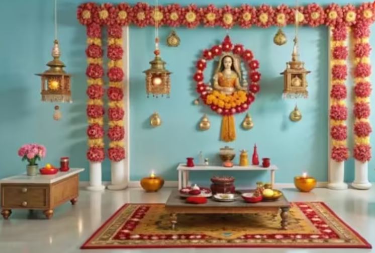 puja room decoration on ganesh chaturthi in hindi