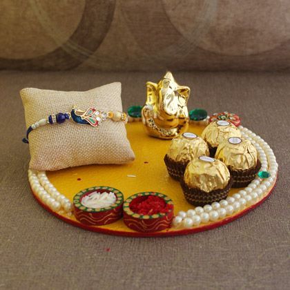 rakhi thali decoration ideas  ganesha