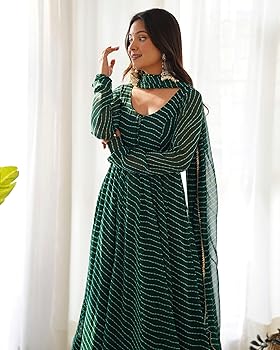 striped anarkali