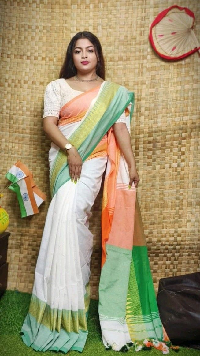 tricolour saree for independence day zari